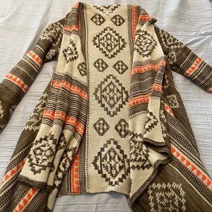 Brown, Orange, and Tan Cardigan
